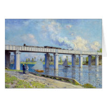Monet - pont de chemin de fer à Argenteuil Carte De Vœux