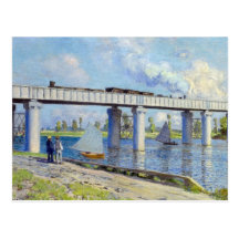 Monet - pont de chemin de fer à Argenteuil Carte Postale