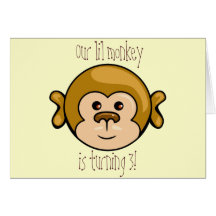monkey le visage, notre invitation de fête d'anniv carte