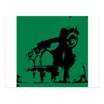 Monkey soldat carte postale