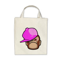 Monley mignon et frais dans le sac rose de style d