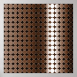 Monochrome Brown de pois de gradient d'art op Affiche