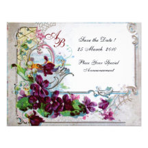 MONOGRAMME 2 DE ROMANTICA 4 INVITATIONS PERSONNALISÉES