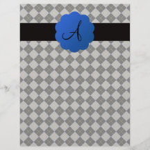 Monogramme à motifs de losanges noir prospectus personnalisés