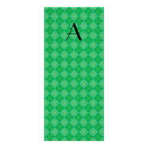 Monogramme à motifs de losanges vert double carte personnalisée