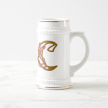 Monogramme celtique C d'initiale de lettre de noeu Tasse