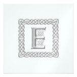 Monogramme celtique E de faire-part de mariage mét
