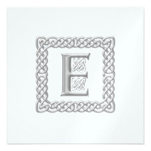 Monogramme celtique E de faire-part de mariage mét