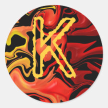 Monogramme chaud "K " de Flamin Adhésifs
