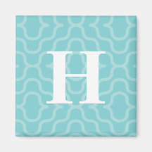 Monogramme contemporain fleuri - lettre H Aimant
