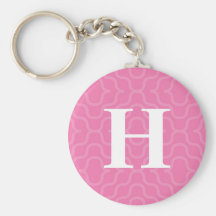 Monogramme contemporain fleuri - lettre H Porte-clef