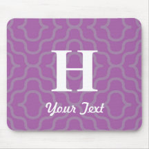 Monogramme contemporain fleuri - lettre H Tapis De Souris