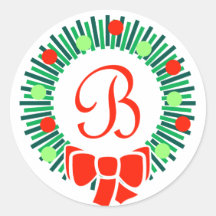 Monogramme de B (rétro guirlande de Noël) Autocollants