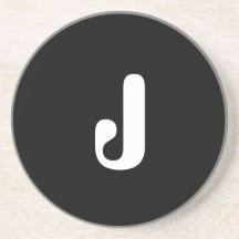 Monogramme de contrôle de "J", de rouge et de blan Dessous De Verre