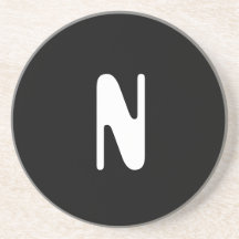 Monogramme de contrôle de "N", de rouge et de blan Dessous De Verres