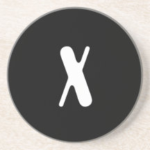 Monogramme de contrôle de "X", de rouge et de blan Dessous De Verre