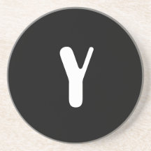 Monogramme de contrôle de "Y", de rouge et de blan Dessous De Verre