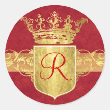 Monogramme de couronne dans des tons d'or autocollants