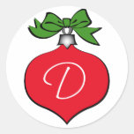 Monogramme de D (ornement d'arbre de Noël) Autocollants