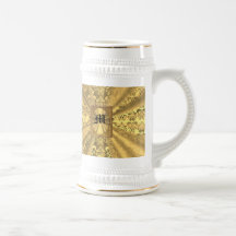 Monogramme de damassé d'or mug à café