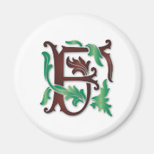 monogramme de Fleur-De-lis F Aimants Pour Réfrigérateur