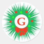 Monogramme de G (guirlande moderne de Noël) Autocollants
