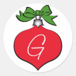 Monogramme de G (ornement d'arbre de Noël) Autocollant