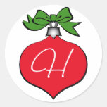 Monogramme de H (ornement d'arbre de Noël) Autocollants