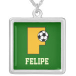 Monogramme de la lettre F en or du football Bijouterie Personnalisée