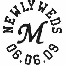 Monogramme de nouveaux mariés avec le polo de date
