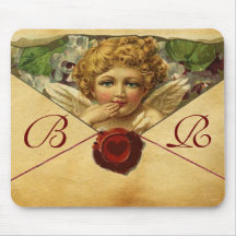 Monogramme de PARCHEMIN de JOINT de CIRE de COEUR  Tapis De Souris