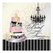 Monogramme de PixDezines nuptiale, gâteau rose Faire-parts
