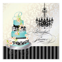Monogramme de PixDezines nuptiale, gâteau turquois Invitation