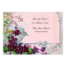 MONOGRAMME de ROMANTICA 4, rose Invitations