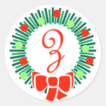 Monogramme de Z (rétro guirlande de Noël) Autocollants