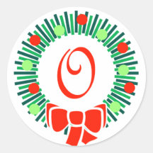 Monogramme d'O (rétro guirlande de Noël) Adhésif