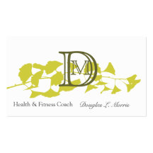 Monogramme d'or de coutume de Ginkgo Cartes De Visite Professionnelles