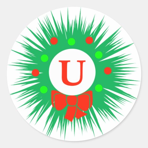 Monogramme d'U (guirlande moderne de Noël) Adhésif