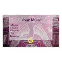 MONOGRAMME ÉGYPTIEN d'ISIS, blanc pourpre rose lum Cartes De Visite Professionnelles