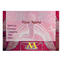 MONOGRAMME ÉGYPTIEN d'ISIS, blanc pourpre rose lum Modèle De Carte De Visite