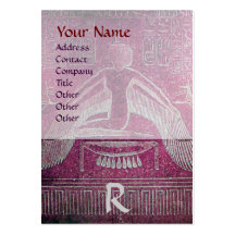 MONOGRAMME ÉGYPTIEN d'ISIS, blanc pourpre rose lum Cartes De Visite Professionnelles