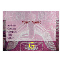 MONOGRAMME ÉGYPTIEN d'ISIS, blanc pourpre rose lum Carte De Visite