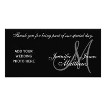 Monogramme et message PhotoCard de Merci de mariag Cartes Avec Photo