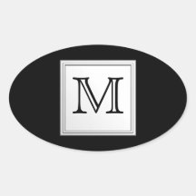 Monogramme fait sur commande imprimé. Gris noir et Autocollants
