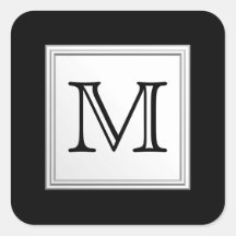 Monogramme fait sur commande imprimé. Gris noir et Adhésifs