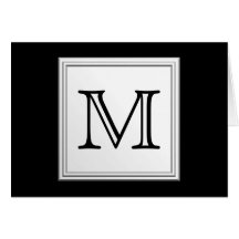 Monogramme fait sur commande imprimé. Gris noir et Cartes De Vœux
