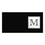 Monogramme fait sur commande imprimé. Gris noir et Modèle Pour Photocarte