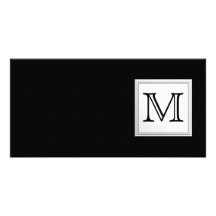 Monogramme fait sur commande imprimé. Gris noir et Modèle Pour Photocarte
