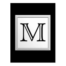 Monogramme fait sur commande imprimé. Gris noir et Cartes Postales