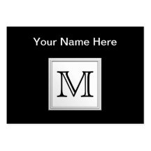 Monogramme fait sur commande imprimé. Gris noir et Cartes De Visite Professionnelles